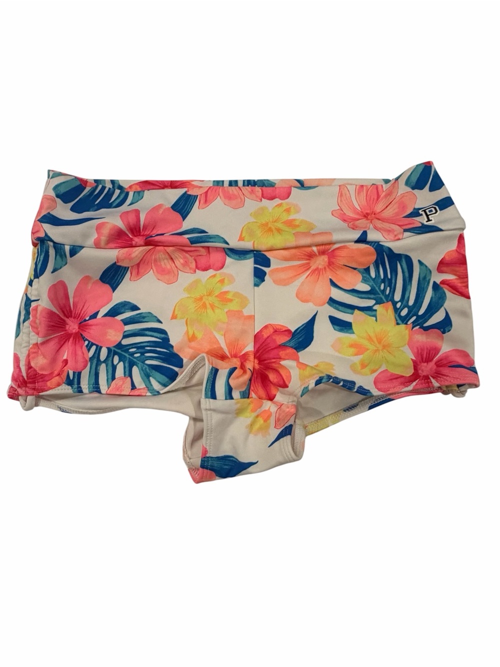 Victoria's Secret PINK Floral Bikini Bottoms in White, Pink & Blue